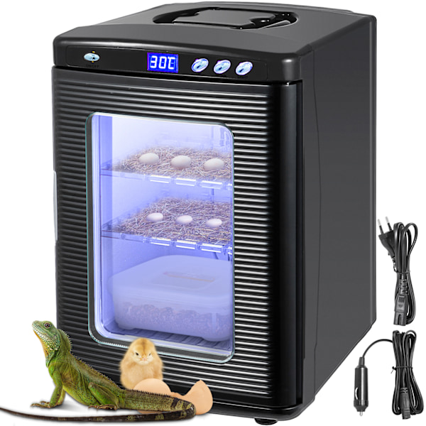 SucceBuy Inkubator för reptiler 25L digital ägginkubator 2-60°C svart