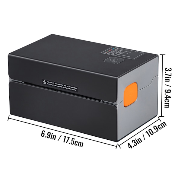 SucceBuy 300DPI termisk etikettskrivare, 4x6 USB/Bluetooth, för Amazon, eBay, Etsy svart