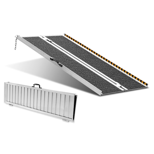 SucceBuy Vikbar Rullstolsramp. 1,5 m, 363 kg. Bärbar Aluminium. För Hemmet. Ingen Spänning. Aluminiummaterial. Silver.