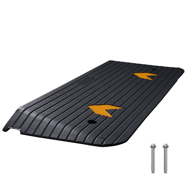 SucceBuy Tröskelramp i Gummi, 2\" Höjning, 15000 kg Last, Dörr- & Trottoarkantsramp