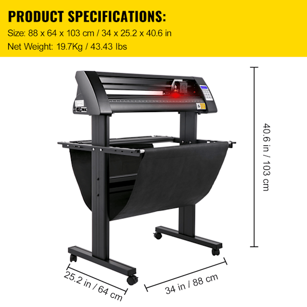 SucceBuy 720mm Vinylskärare, LED-guide, SignMaster-kompatibel plotter, etikettskrivare