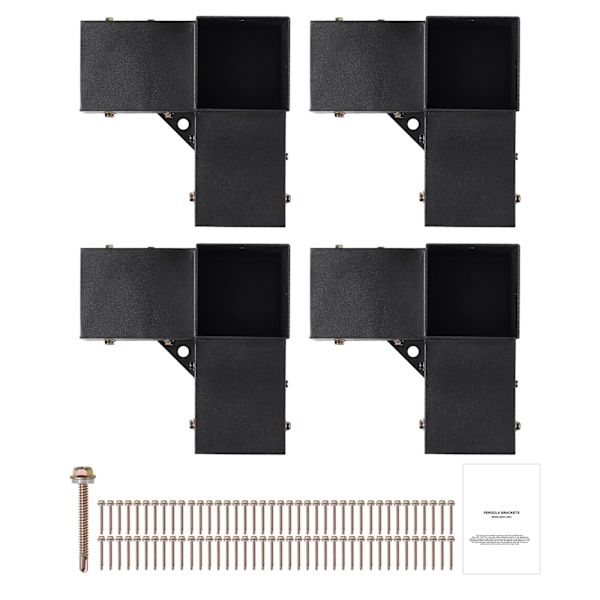 SucceBuy 4''x4'' Pergola Fästsats 3-Vägs Inre 3.6x3.6 4 st