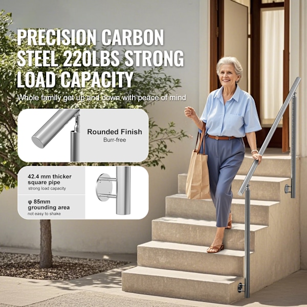 SucceBuy Handledare för Utomhustrappor Veranda Däck Sidomontering 150 cm