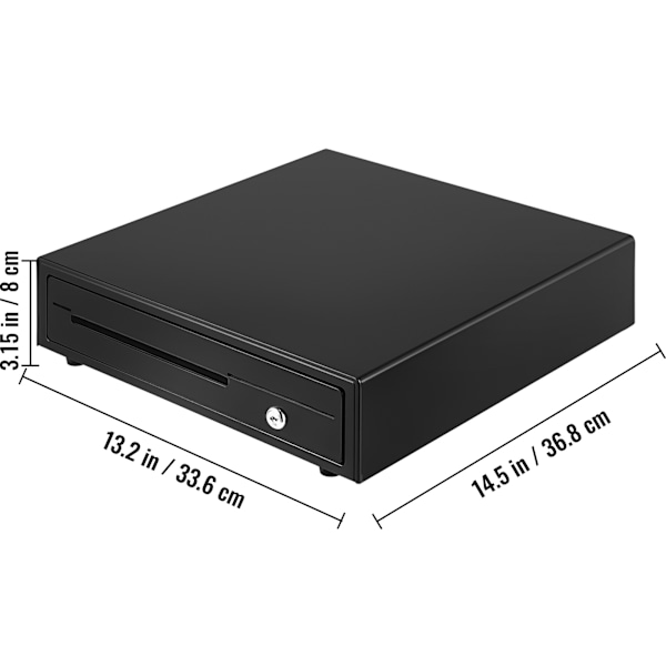 SucceBuy 13\" Kassalåda för POS-system, 3 upplåsningsmetoder, RJ11/RJ12