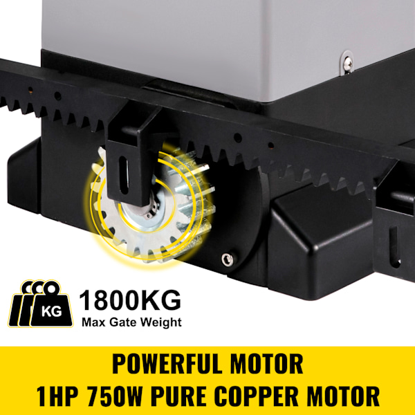 SucceBuy Skjutgrindöppnare Automatisk Skjutgrind 1800 KG 4 Fjärrkontroller & APP-styrning
