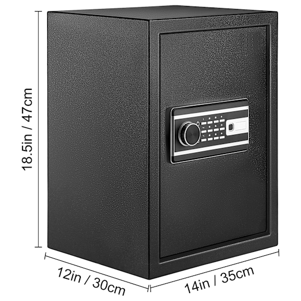 SucceBuy Safe Box, 2,1 Cu. Ft, digitalt nyckellås, hem/kontor svart