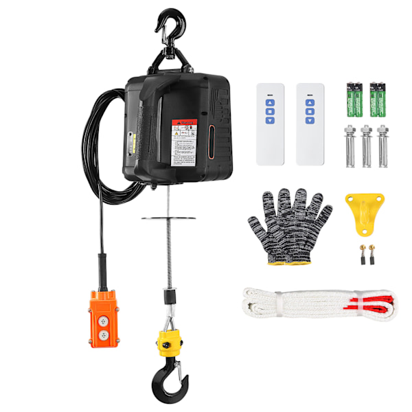 SucceBuy 3-i-1 Elektrisk Lyftvinsch, 499 kg Portabel med Trådbunden/Trådlös Fjärrkontroll