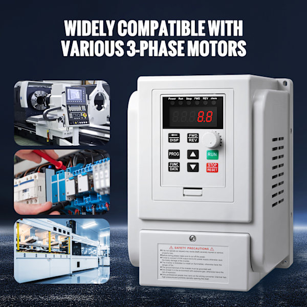 SucceBuy VFD 4KW 18A 5HP Frekvensomriktare för 3-fas Motorvarvtalsreglering