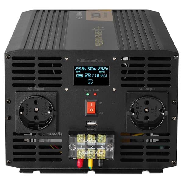 SucceBuy 3000W Ren Sinusvåg Inverter DC 24V till AC 230V, LCD-Display