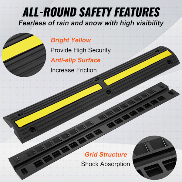 SucceBuy 39'' Kabelskydd Ramp 4-Pack 8165 kg Farthinder