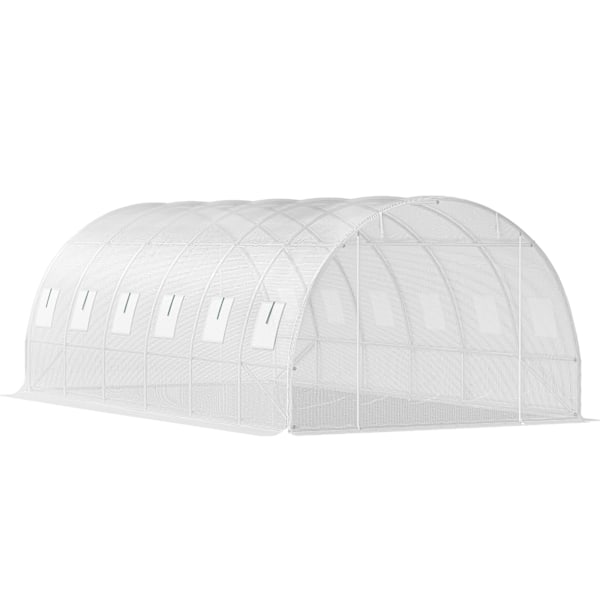 SucceBuy Tunnelväxthus med gångutrymme, Galvaniserad Ram, Vattentätt Skydd 20x10x7 ft