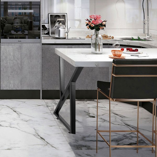 SucceBuy Metallbordsben 28" Höjd 24" Bredd Matbordsbord Bänkben 2st svart