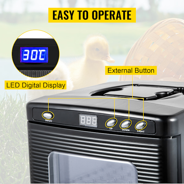 SucceBuy Inkubator för reptiler 25L digital ägginkubator 2-60°C svart
