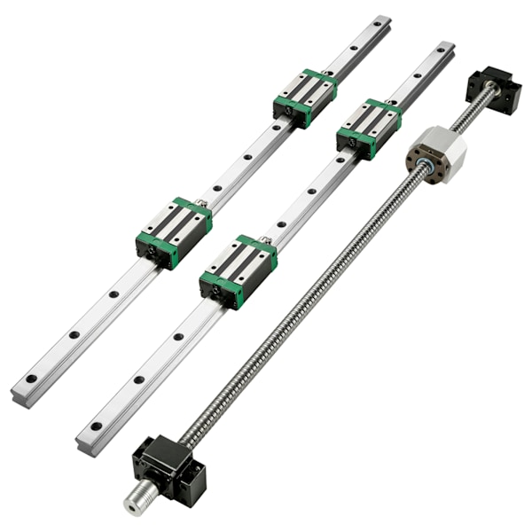 SucceBuy Linjär Guide Skenset, 2 st HGR20-1000mm, 4 Glidblock, RM1605 BF/BK12 Mutter