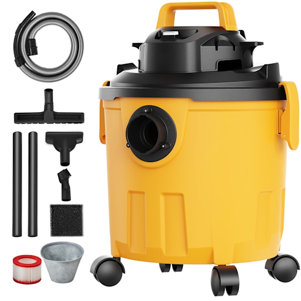 SucceBuy Våt/Torr Dammsugare 6HP 18L Munstycksfästen Lättvikt Orange