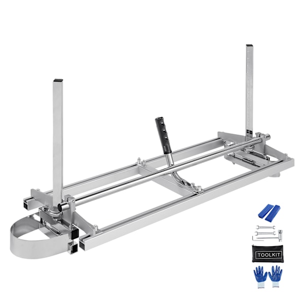 SucceBuy Bärbar motorsågskvarn, 14"-36" svärd, 0,2"-11,81" kaptjocklek silver
