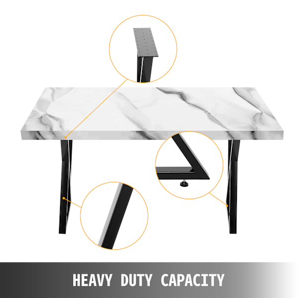SucceBuy Metallbordsben 28" Höjd 24" Bredd Matbordsbord Bänkben 2st svart