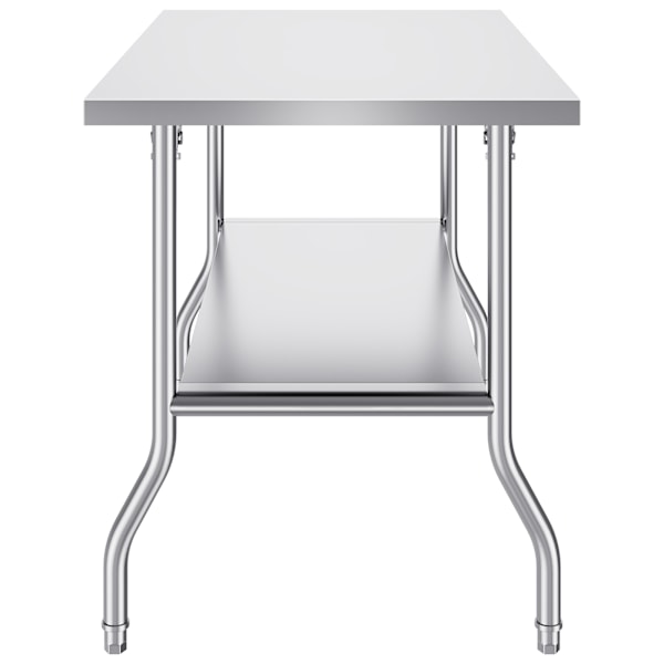 SucceBuy Hopfällbart Kommersiellt Förberedelsebord Kommersiell Arbetsbänk Arbetsstation 122 x 76 cm silver