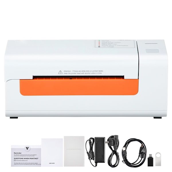 SucceBuy Direct termisk etikettskrivare, 4x6, 203DPI, USB, för Amazon, eBay, Etsy, UPS vit