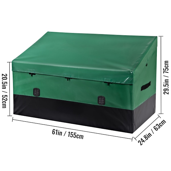 SucceBuy 150 Gallon Uteförvaringslåda för Däck, Vattentät PE Presenning