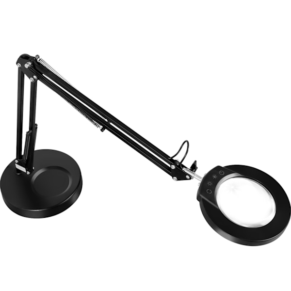 SucceBuy 5X förstoringslampa med Light & Base 4,3" lins, 5 färgalternativ svart