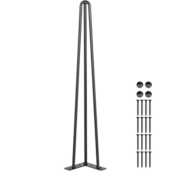 SucceBuy 26\" Hårnålsbordsben, Set om 4, 3 Stänger, Kraftiga DIY Skrivbordsben