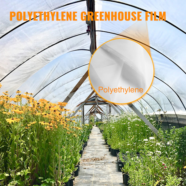 SucceBuy Växthusfilm 3,6x7,6 m Polyeten Växthusplast UV-beständig
