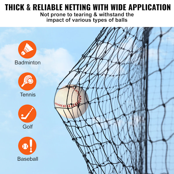 SucceBuy 16,7 m Kraftig Softball Basebollbur Nät, PE Pitchingnät