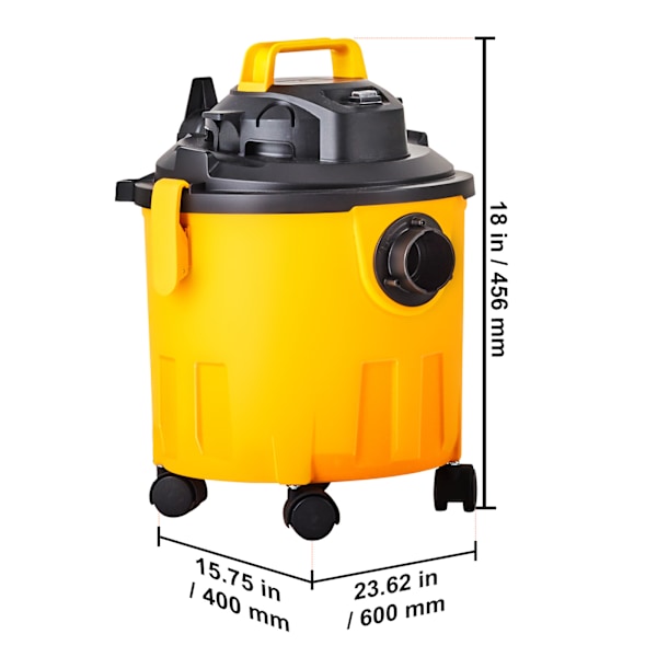 SucceBuy Våt/Torr Dammsugare 6HP 18L Munstycksfästen Lättvikt Orange