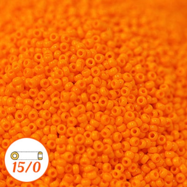 Miyuki seed beads 15/0, opaque orange, 10g orange