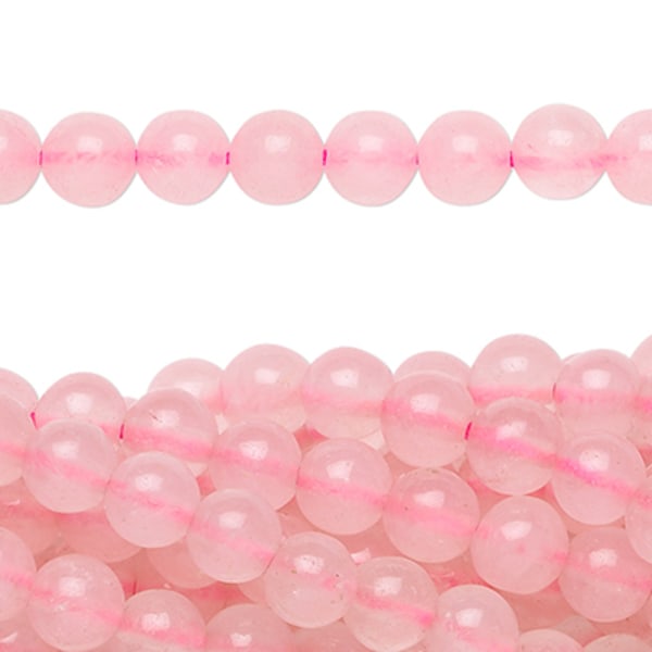 Pärlor av naturlig, tonad rosenkvarts, 6mm rosa 60