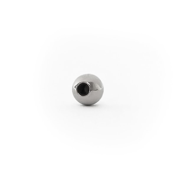 Runda halvborrade stopp-pärlor, stålfärgade, 3.8mm, 20st silver