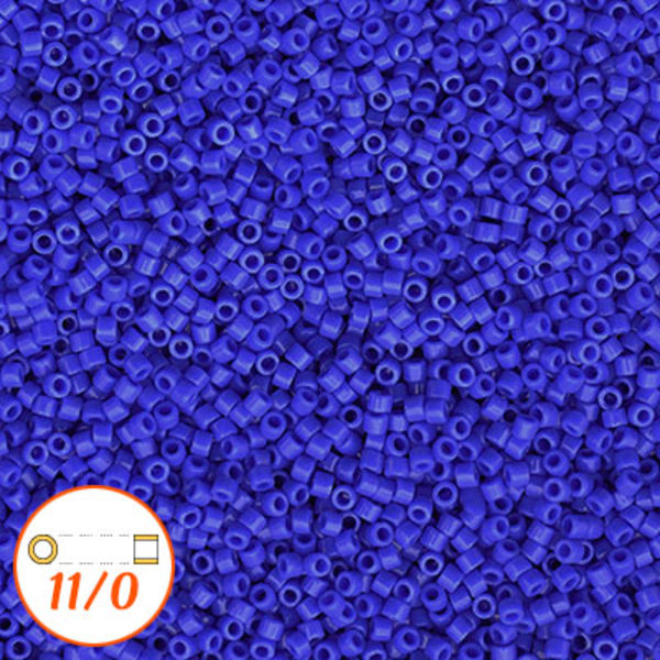 Miyuki Delica 11/0, opaque cyan blue, 5g blå
