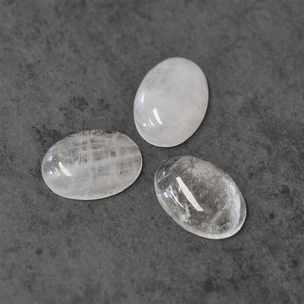 Cabochon, naturlig kvarts/bergkristall, 18x25mm oval, 1st transparent