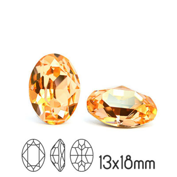 Preciosa kristall, 18x13mm MC Oval, Light Peach, 1st rosa