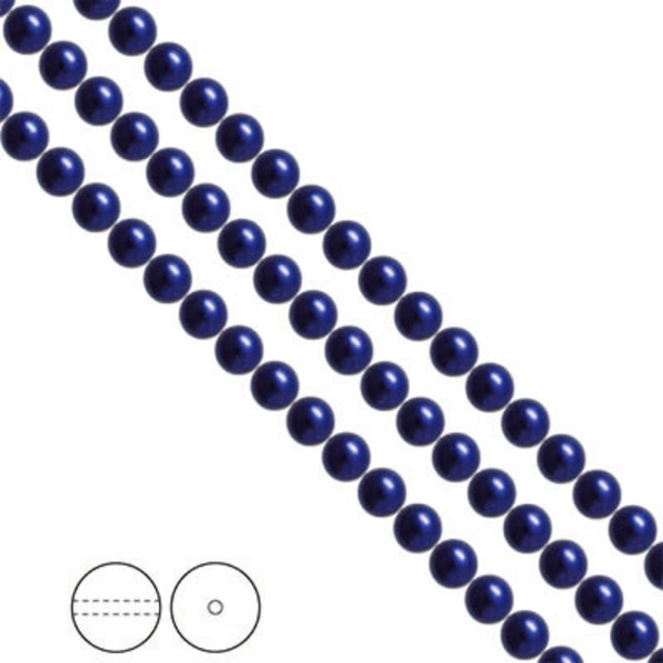 Preciosa Nacre Pearls (premiumkvalitet), 5mm, Dark Blue, 25st