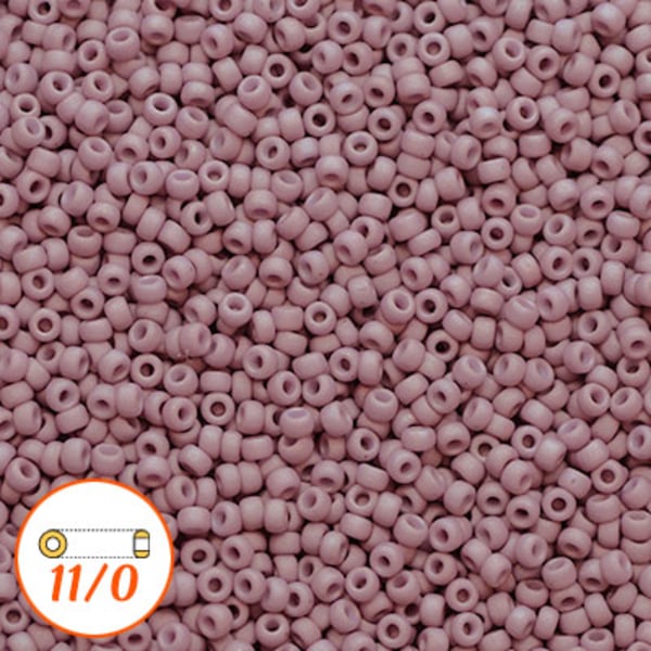 Miyuki seed beads 11/0, matte glazed opaque fig, 10g