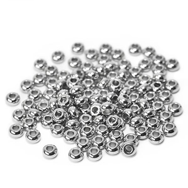 Spacers/rondellpärlor av rostfritt kirurgiskt stål, 5x3mm, 20st silver