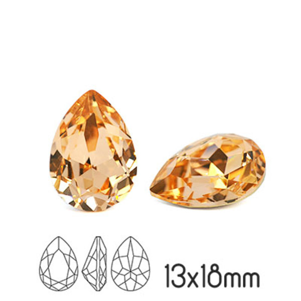 Preciosa kristall, 18x13mm Baroque Pear, Light Peach, 1st rosa