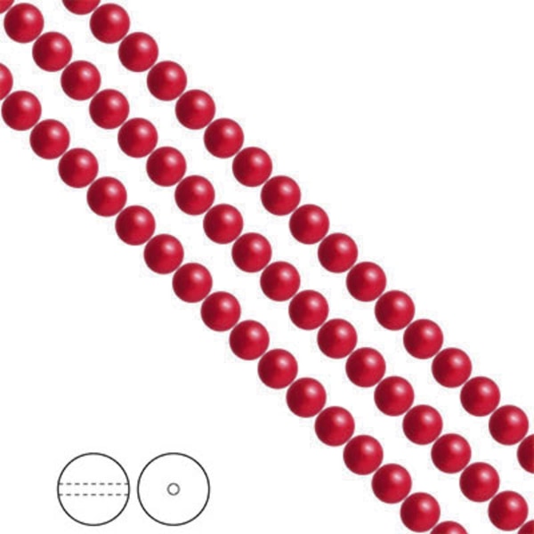 Preciosa Nacre Pearls (premiumkvalitet), 5mm, Red, 25st