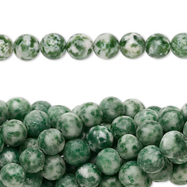 Pärlor av naturlig grönspräcklig agat, 6mm grön 20