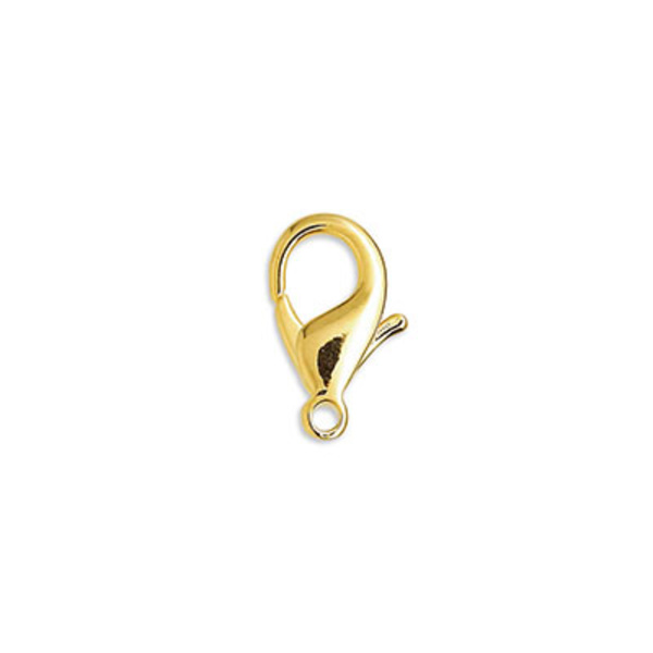 Klolås av 24K guldpläterat rostfritt stål, ca 6x10 - 7x11mm, 5/5 guld 50