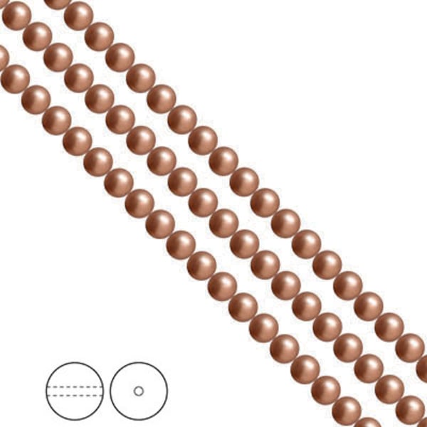 Preciosa Nacre Pearls (premiumkvalitet), 4mm, Bronze, 30st