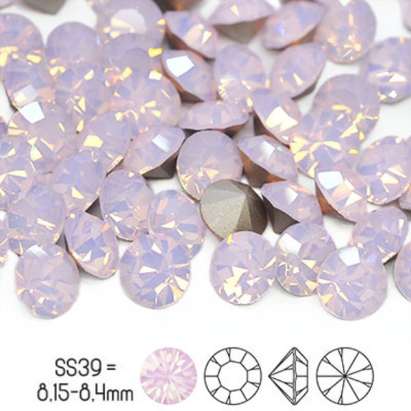 Preciosa chatons, SS39 (ca 8mm), Rose Opal, 4st rosa