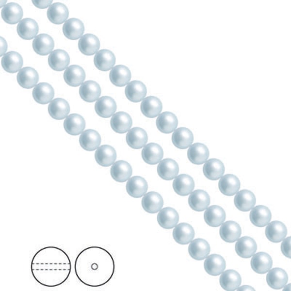 Preciosa Nacre Pearls (premiumkvalitet), 5mm, Light Blue, 25st