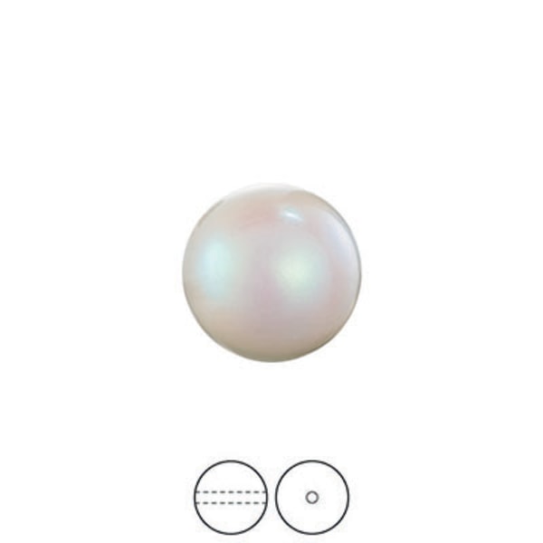 Preciosa Nacre Pearls (premiumkvalitet), 12mm, Pearlescent White