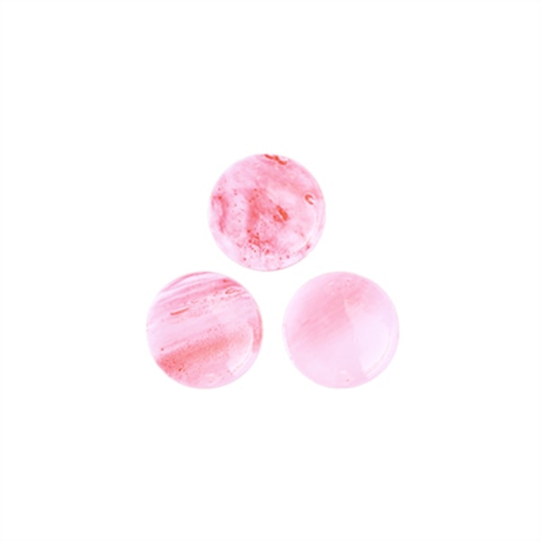 Cabochon, "körsbärskvarts", 12mm rund, 1st rosa