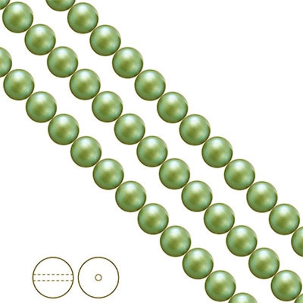 Preciosa Nacre Pearls (premiumkvalitet), 8mm, Pearlescent Green,