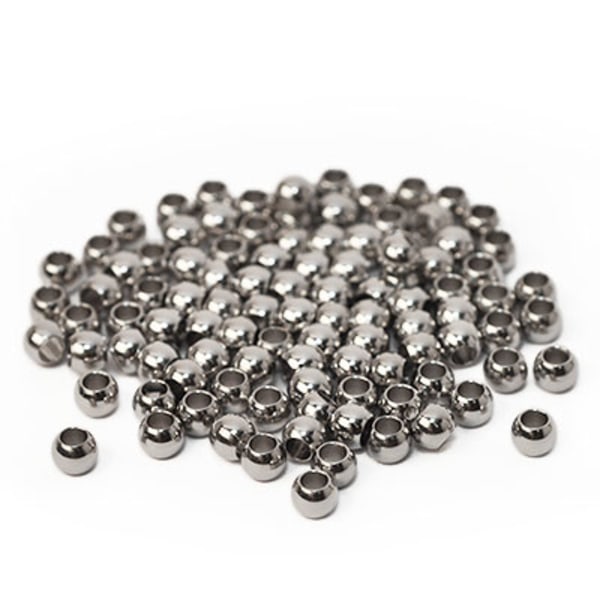 Runda metallpärlor av rostfritt kirurgiskt stål, 3x4mm, 20st silver