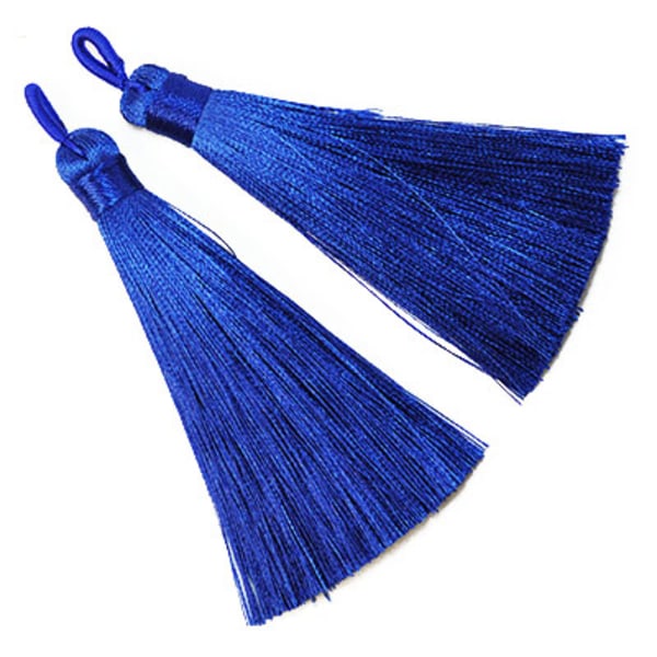 Tassels av polyester, ca 8cm, mörkblåa, 2st blå